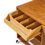 florence knoll for knoll model 116 mid century walnut and cane sliding door credenza
