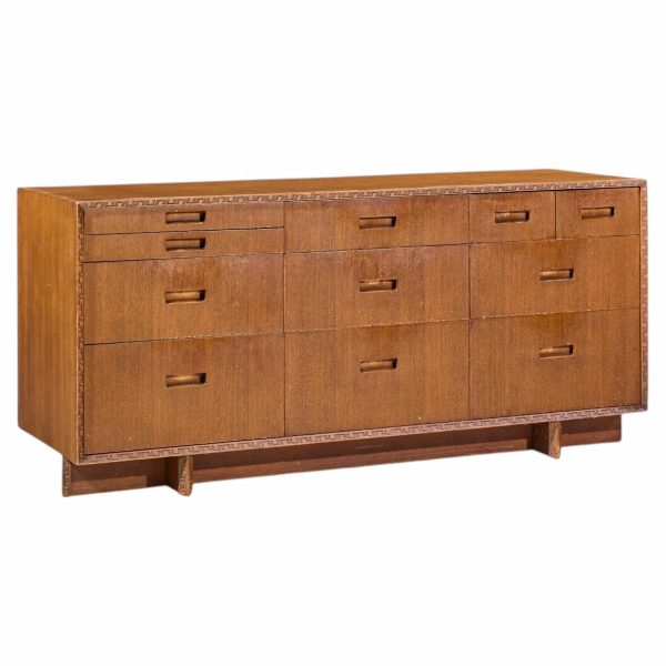 frank lloyd wright for henredon taliesin mid century 11 drawer mahogany lowboy dresser