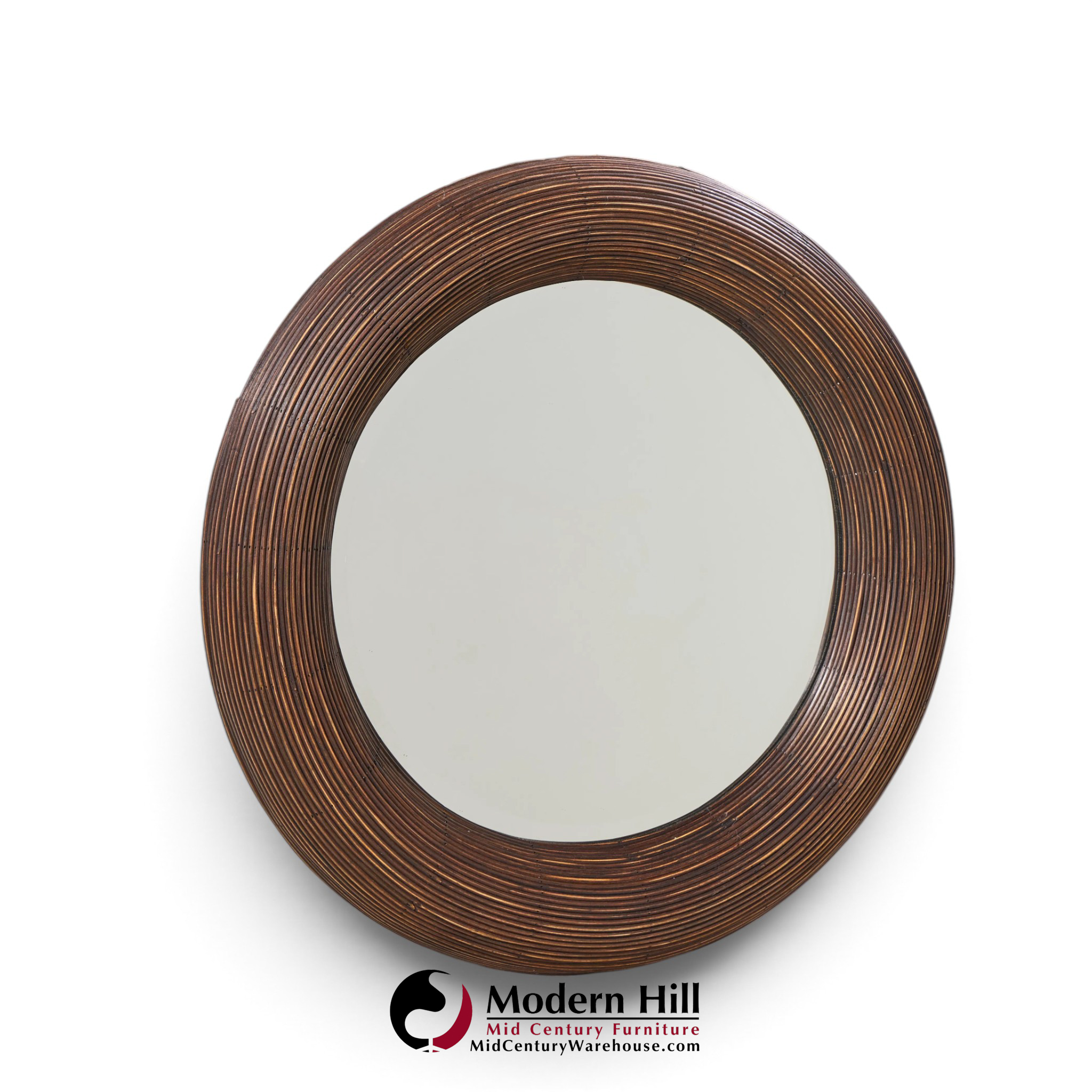 gabriella crespi style mid century pencil reed rattan mirror