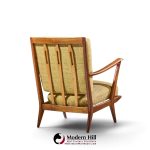 gio ponti for cassina model 516 mid century walnut lounge chairs - pair