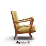 gio ponti for cassina model 516 mid century walnut lounge chairs - pair