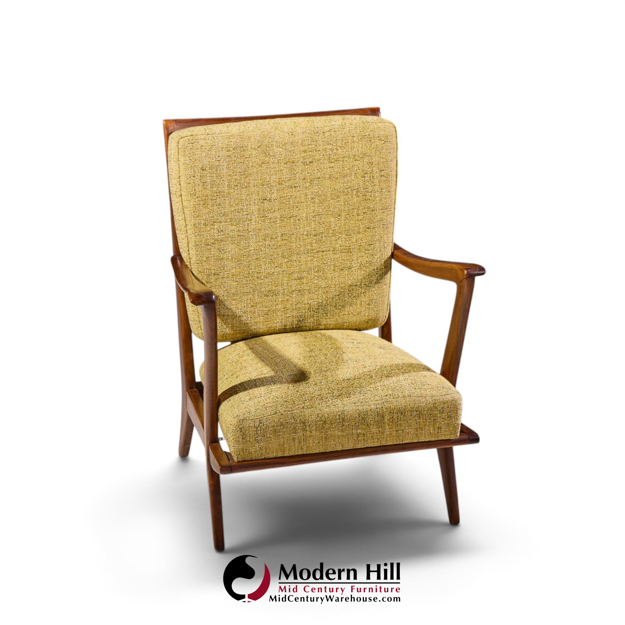 gio ponti for cassina model 516 mid century walnut lounge chairs - pair