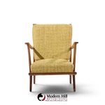 gio ponti for cassina model 516 mid century walnut lounge chairs - pair