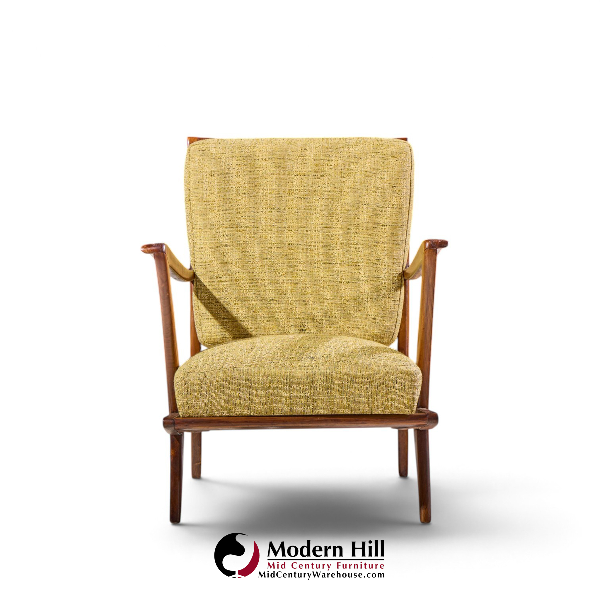 gio ponti for cassina model 516 mid century walnut lounge chairs - pair