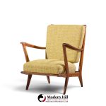 gio ponti for cassina model 516 mid century walnut lounge chairs - pair