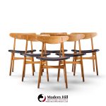 hans wegner for carl hansen ch30 mid century danish teak and oak dining chairs - set of 6