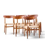 hans wegner for carl hansen & son ch23 mid century danish teak, oak dining chairs - set of 6