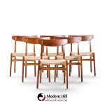 hans wegner for carl hansen & son ch23 mid century danish teak, oak dining chairs - set of 6