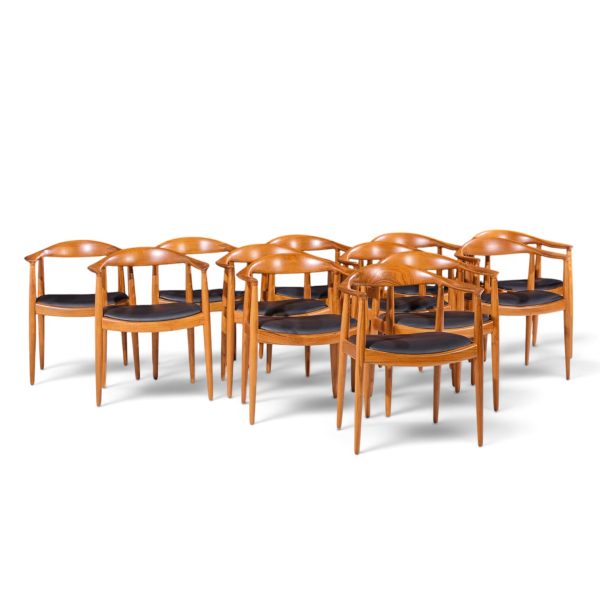 hans wegner for johannes hansen mid century danish teak the chair - set of 12