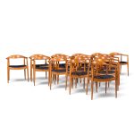 hans wegner for johannes hansen mid century danish teak the chair - set of 16