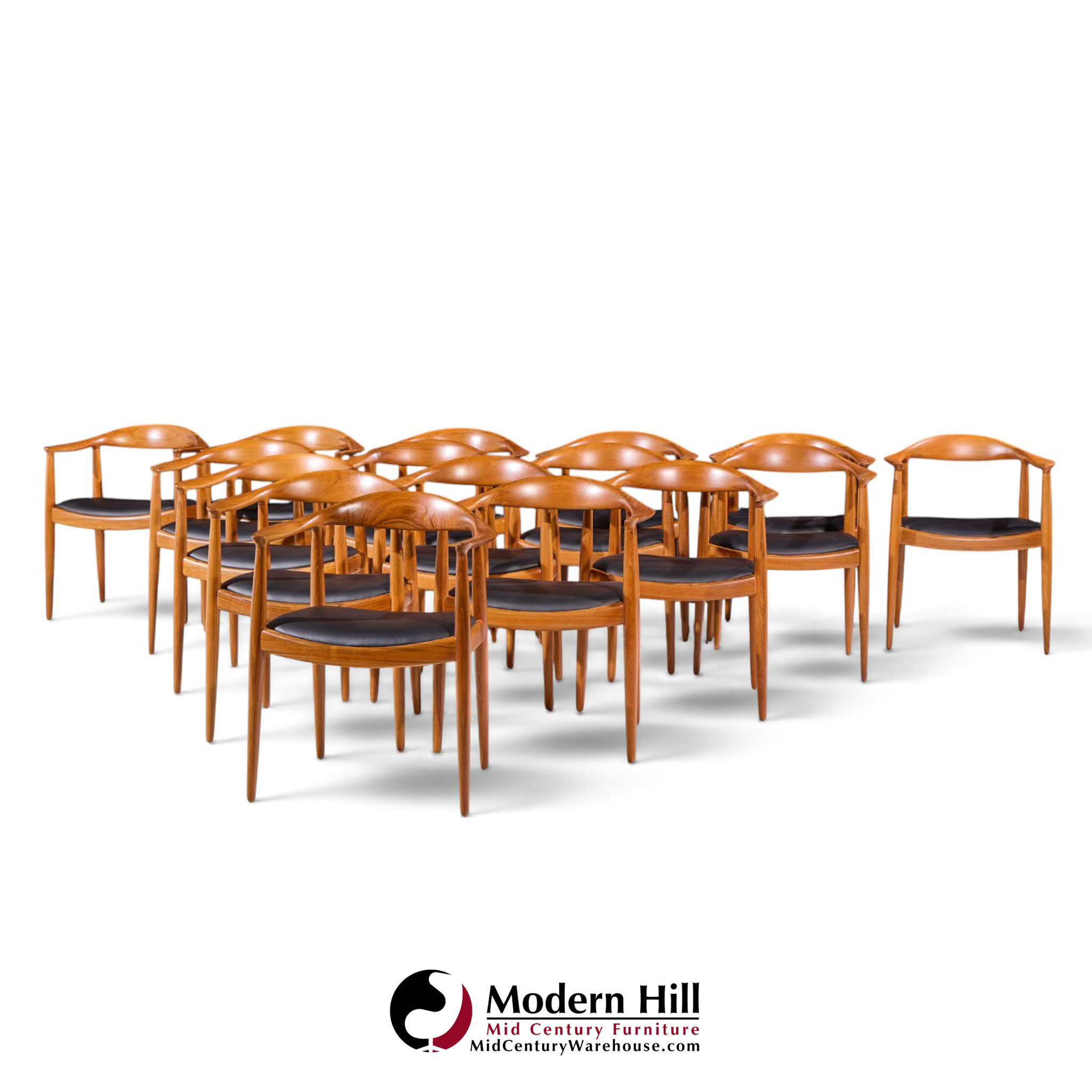 hans wegner for johannes hansen mid century danish teak the chair - set of 16