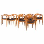 hans wegner for johannes hansen mid century danish teak the chair - set of 12