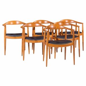 hans wegner for johannes hansen mid century danish teak the chair - set of 6