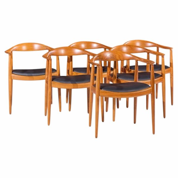 hans wegner for johannes hansen mid century danish teak the chair - set of 6