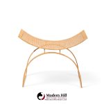 harvey probber artisan collection mid century rattan over steel stools - pair