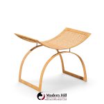harvey probber artisan collection mid century rattan over steel stools - pair