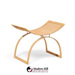 harvey probber artisan collection mid century rattan over steel stools - pair