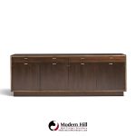 harvey probber mid century brass and mahogany credenza