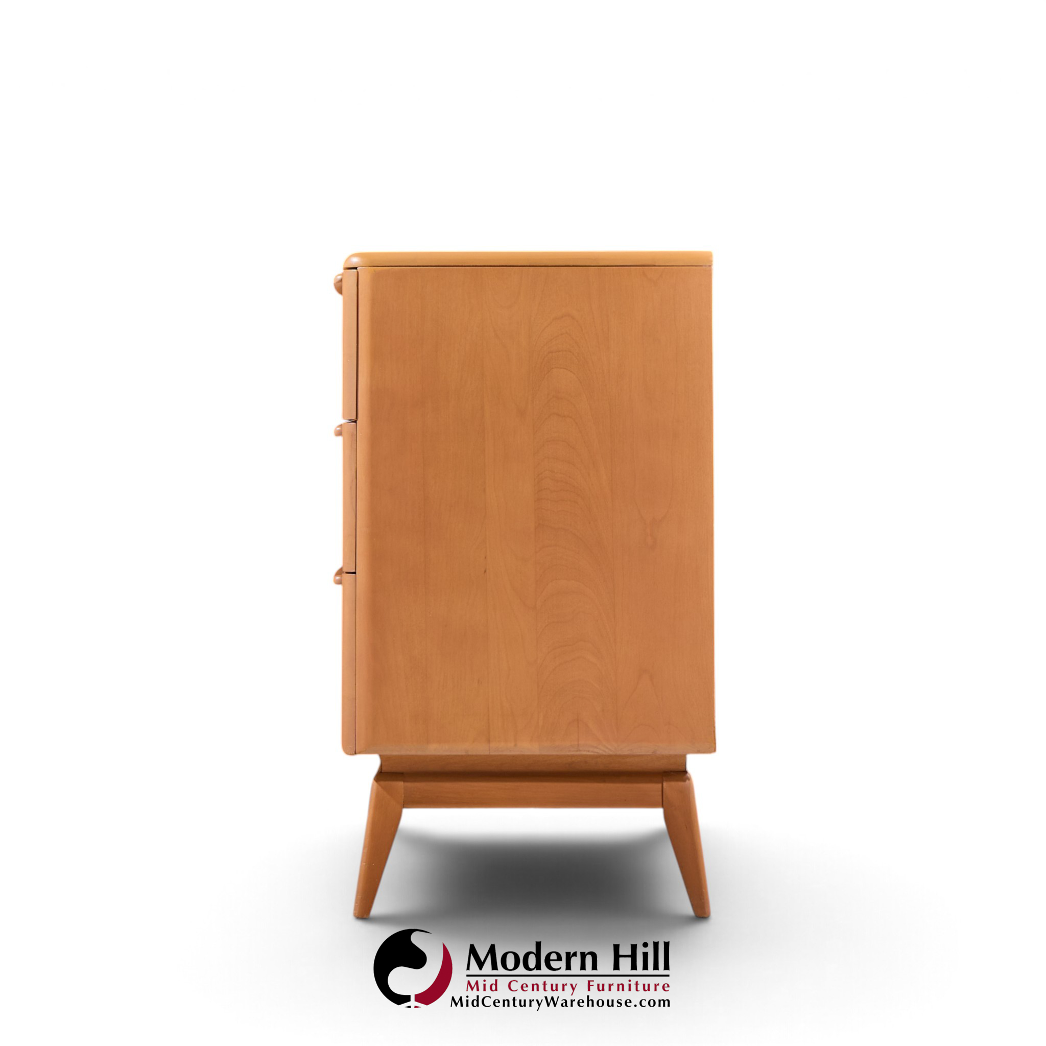 heywood wakefield mid century champagne tambour door sideboard credenza with hutch