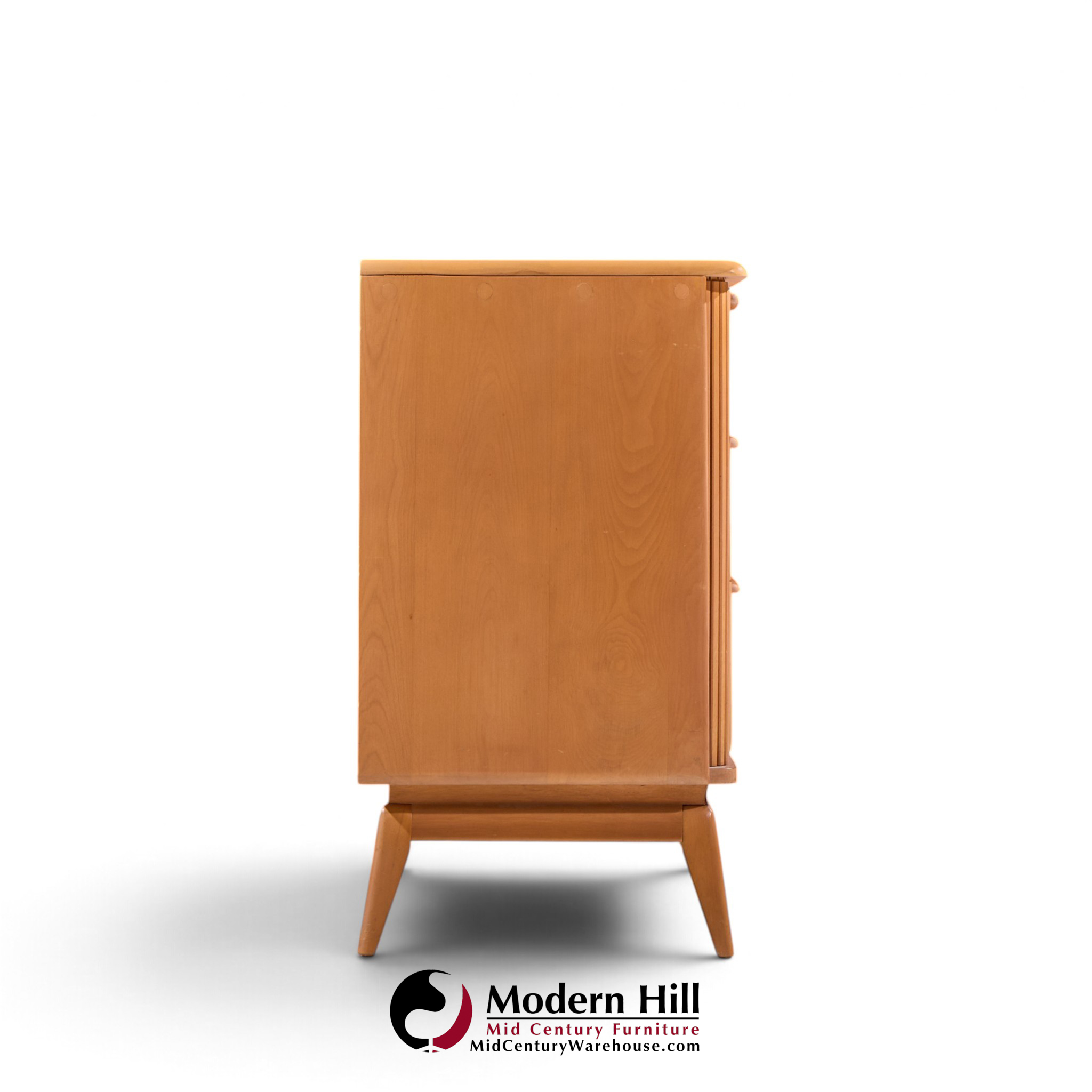 heywood wakefield mid century champagne tambour door sideboard credenza with hutch