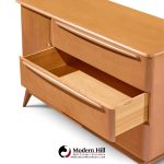 heywood wakefield mid century champagne tambour door sideboard credenza with hutch