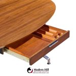 imperial mid century oval walnut and chrome desk