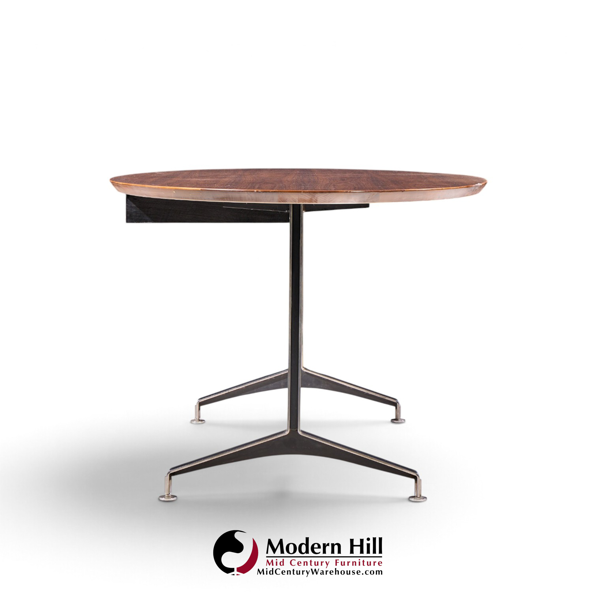 imperial mid century oval walnut and chrome desk