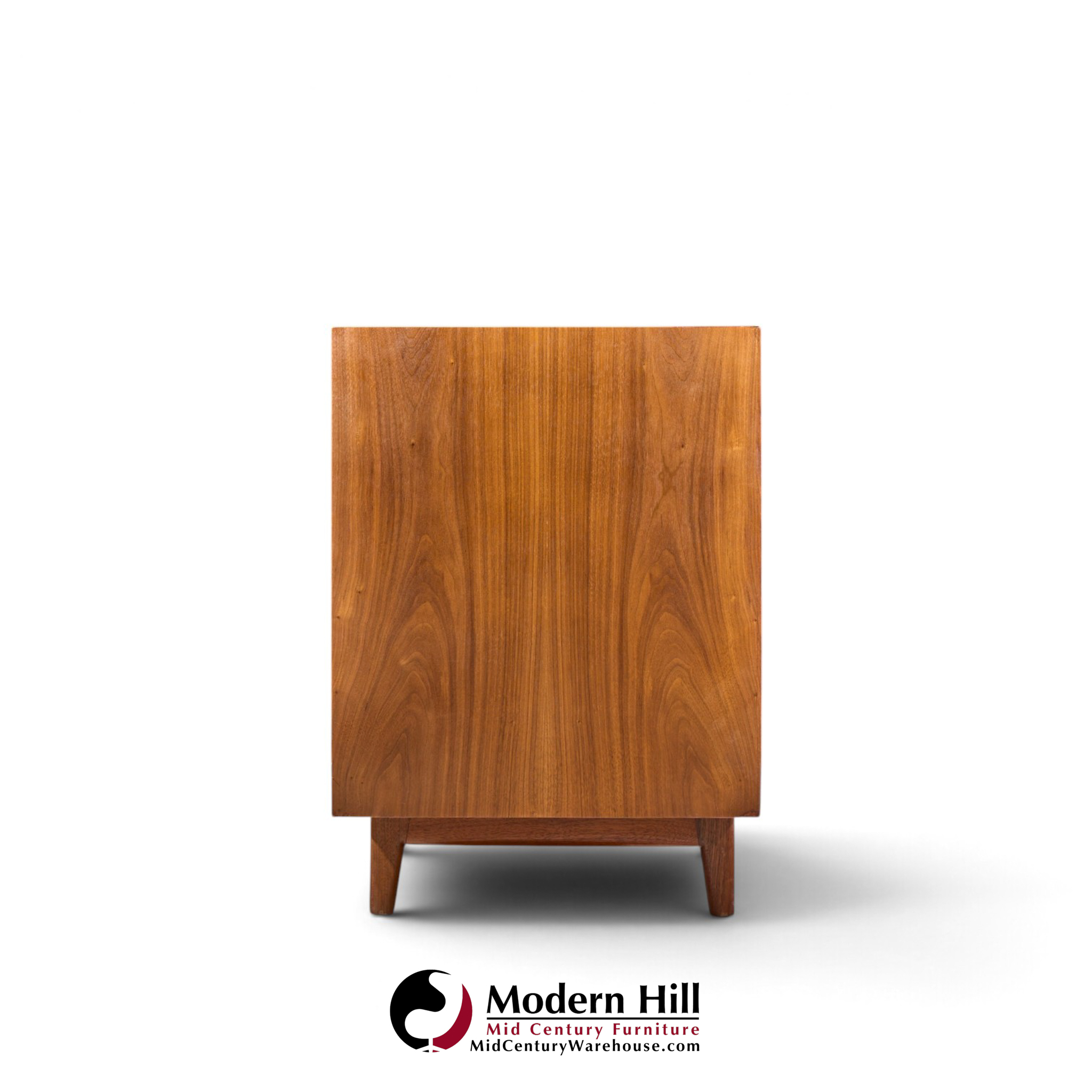 jens risom mid century walnut tambour door credenza