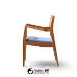 jens risom model c-140 mid century playboy walnut and cane dining chairs - set of 8