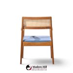 jens risom model c-140 mid century playboy walnut and cane dining chairs - set of 8