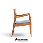 jens risom model c-140 mid century playboy walnut and cane dining chairs - set of 8