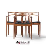 johannes andersen for christian linneberg model 94 mid century danish teak dining chairs - set of 4