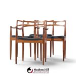 johannes andersen for christian linneberg model 94 mid century danish teak dining chairs - set of 4