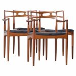 johannes andersen for christian linneberg model 94 mid century danish teak dining chairs - set of 4