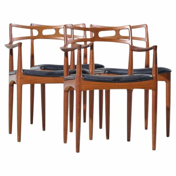 johannes andersen for christian linneberg model 94 mid century danish teak dining chairs - set of 4