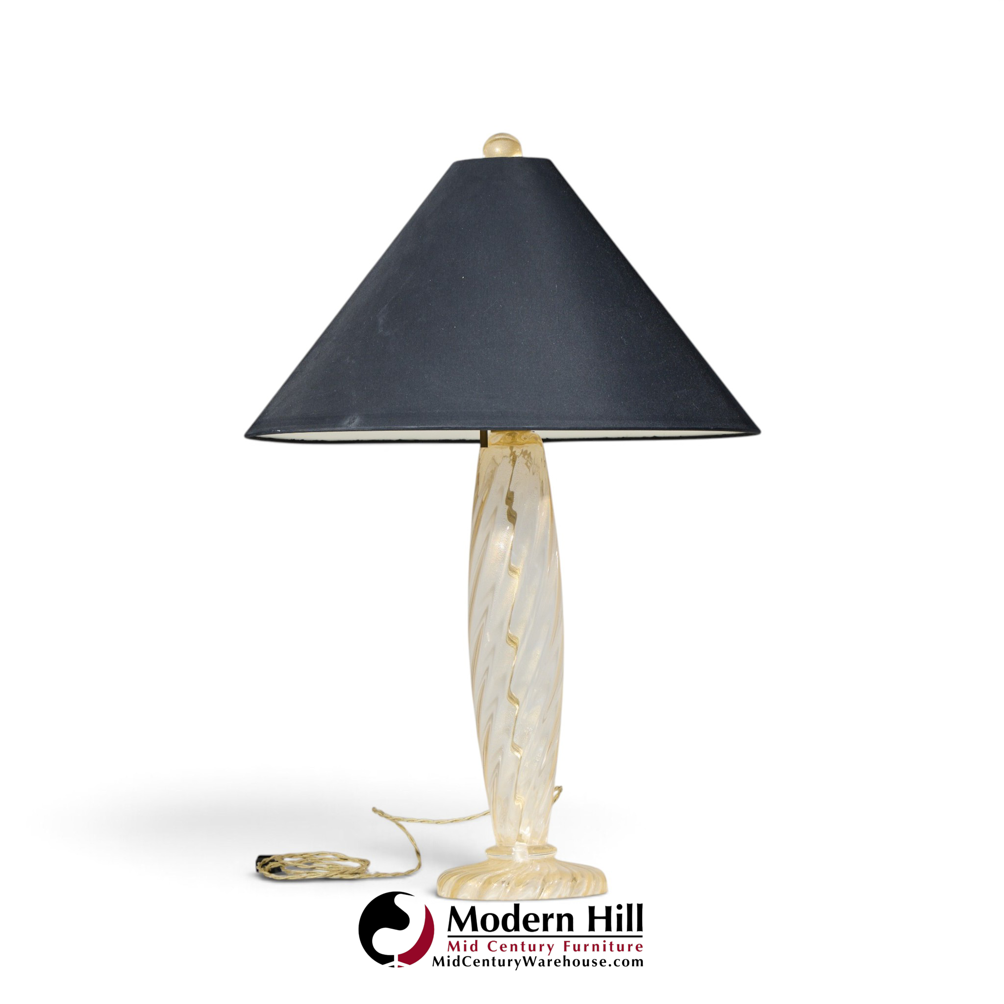 john hutton for donghia ondoso mid century murano glass lamp - pair