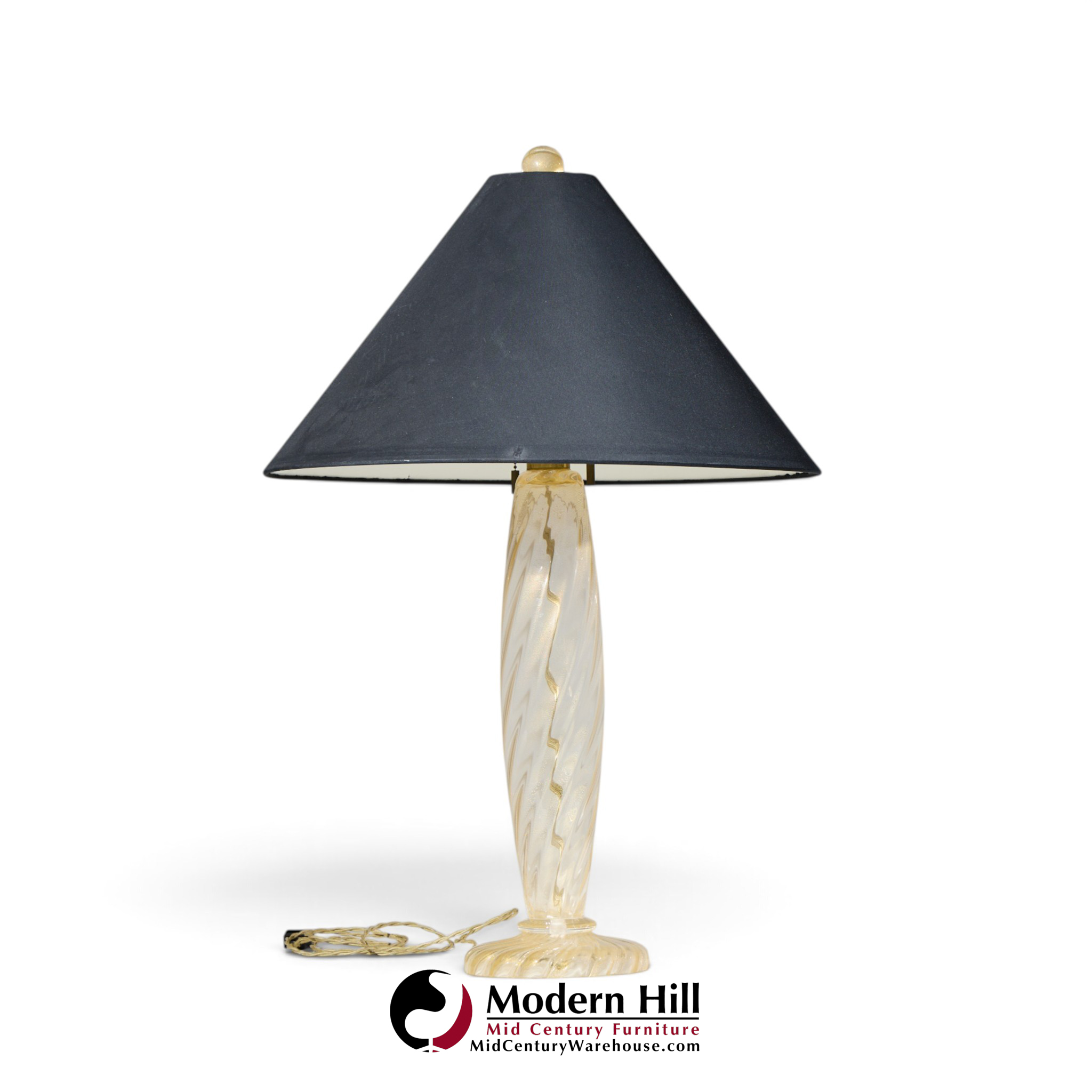 john hutton for donghia ondoso mid century murano glass lamp - pair