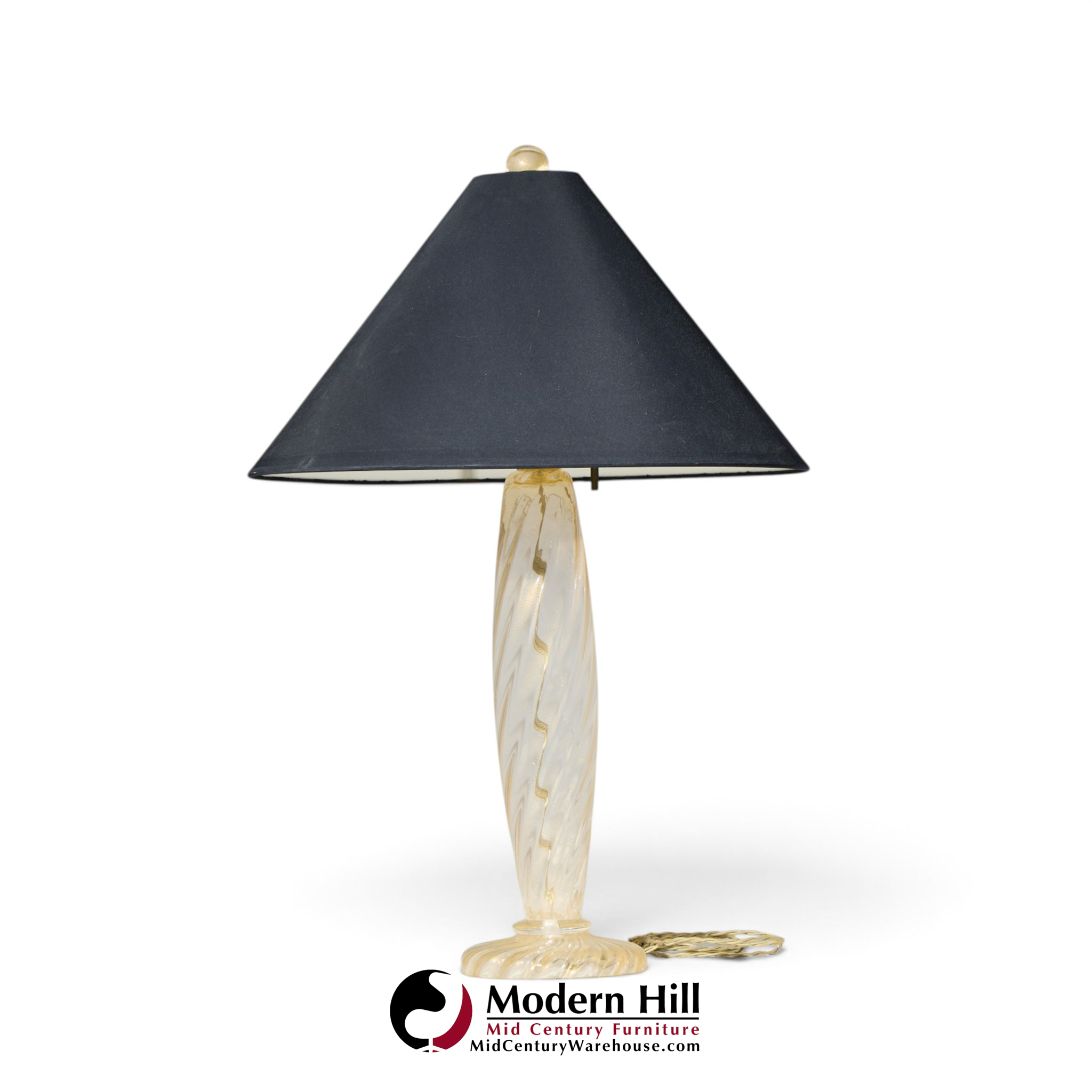 john hutton for donghia ondoso mid century murano glass lamp - pair