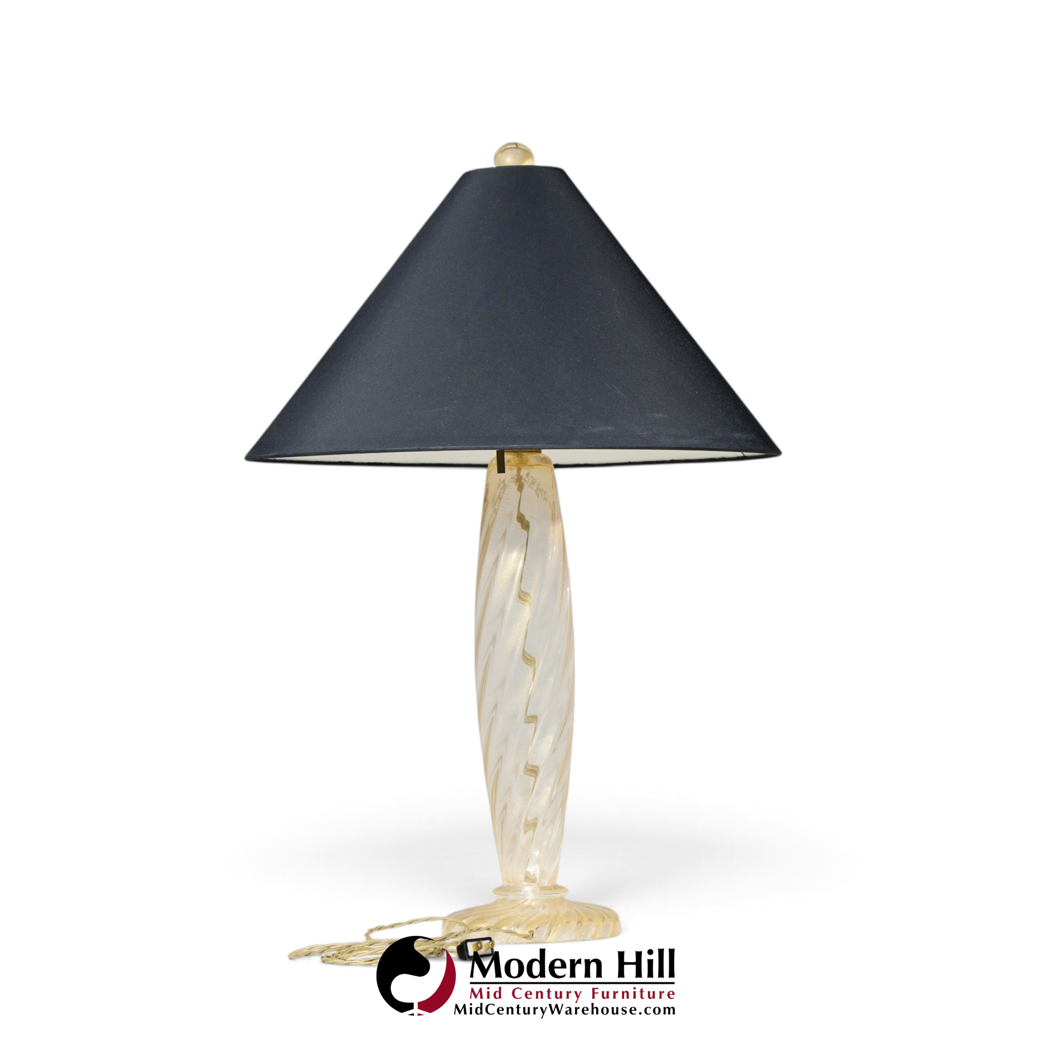 john hutton for donghia ondoso mid century murano glass lamp - pair