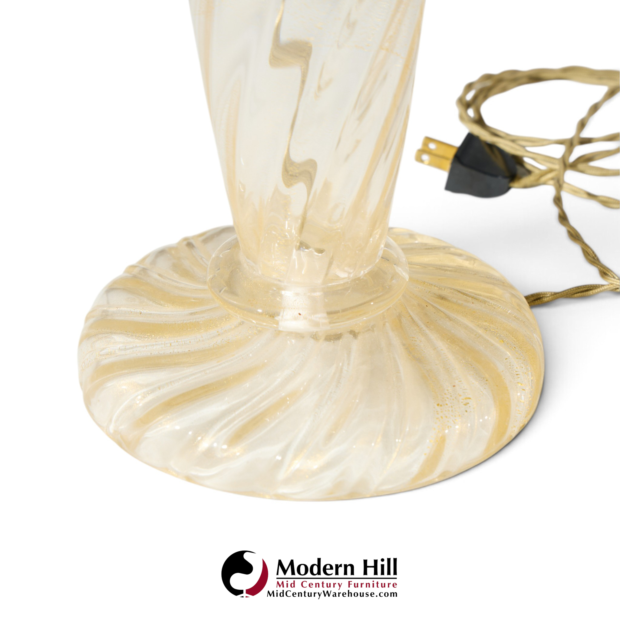 john hutton for donghia ondoso mid century murano glass lamp - pair