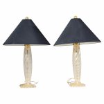 john hutton for donghia ondoso mid century murano glass lamp - pair
