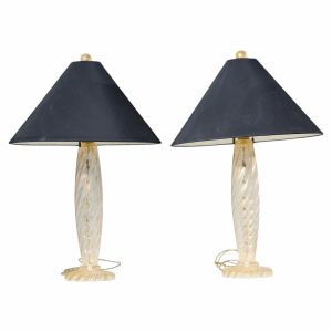 john hutton for donghia ondoso mid century murano glass lamp - pair