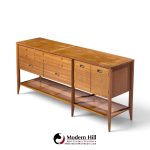 john keal for brown saltman style mid century mahogany and cane console credenza