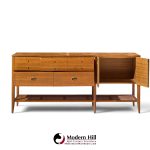 john keal for brown saltman style mid century mahogany and cane console credenza