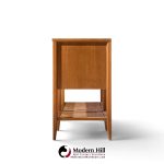john keal for brown saltman style mid century mahogany and cane console credenza