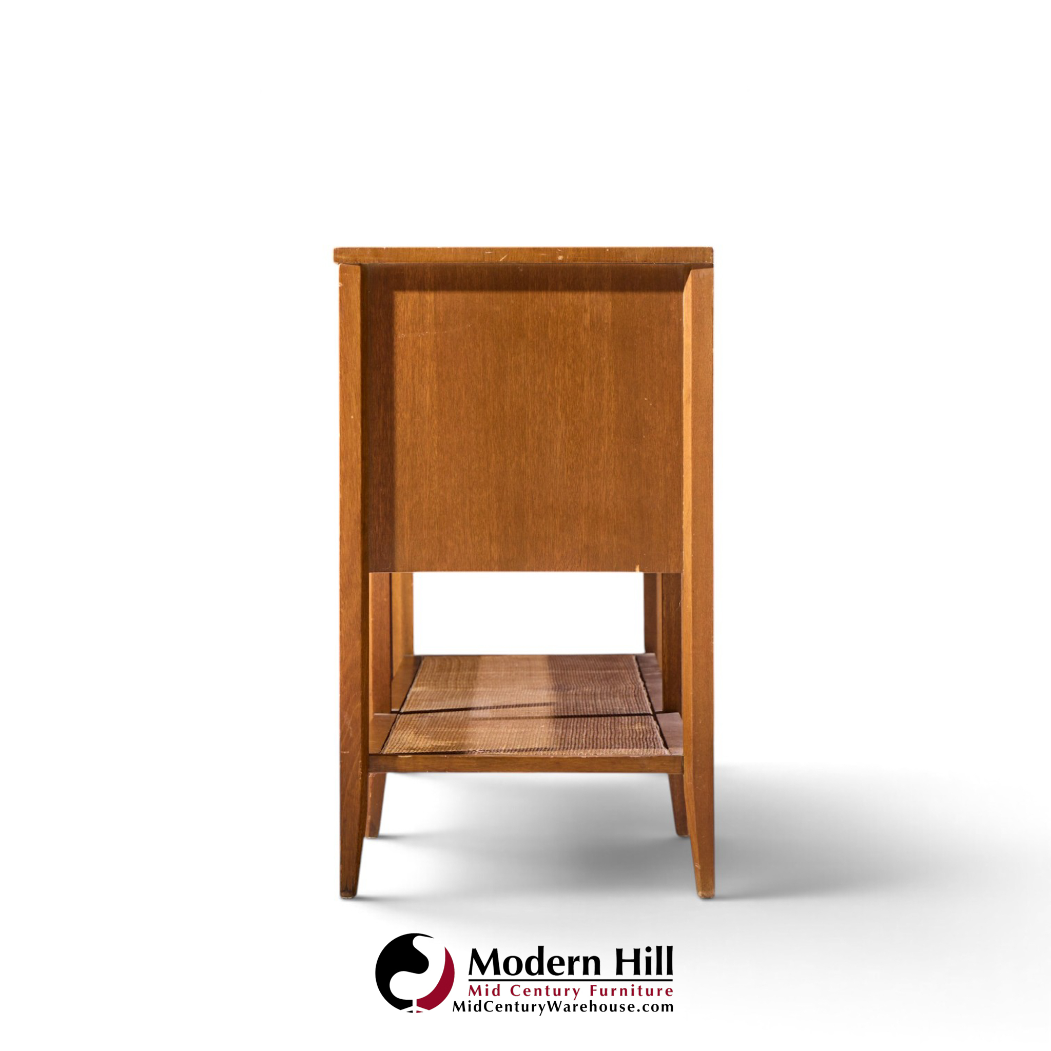 john keal for brown saltman style mid century mahogany and cane console credenza