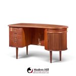 kai kristiansen for feldballes model 54 mid century danish teak tambour door desk