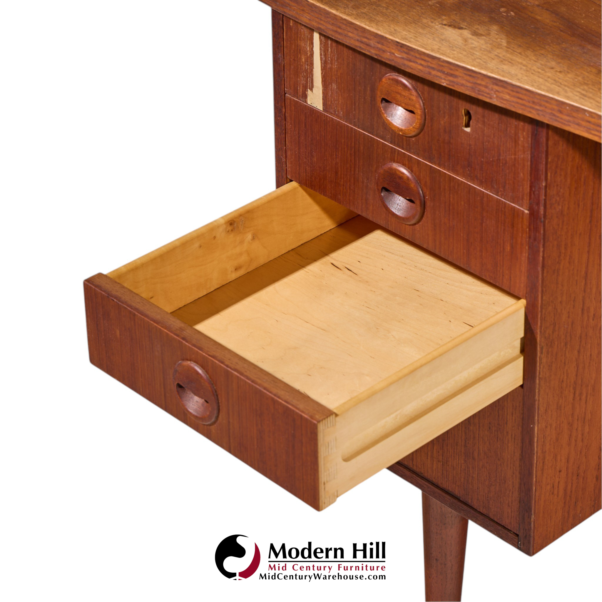 kai kristiansen for feldballes model 54 mid century danish teak tambour door desk