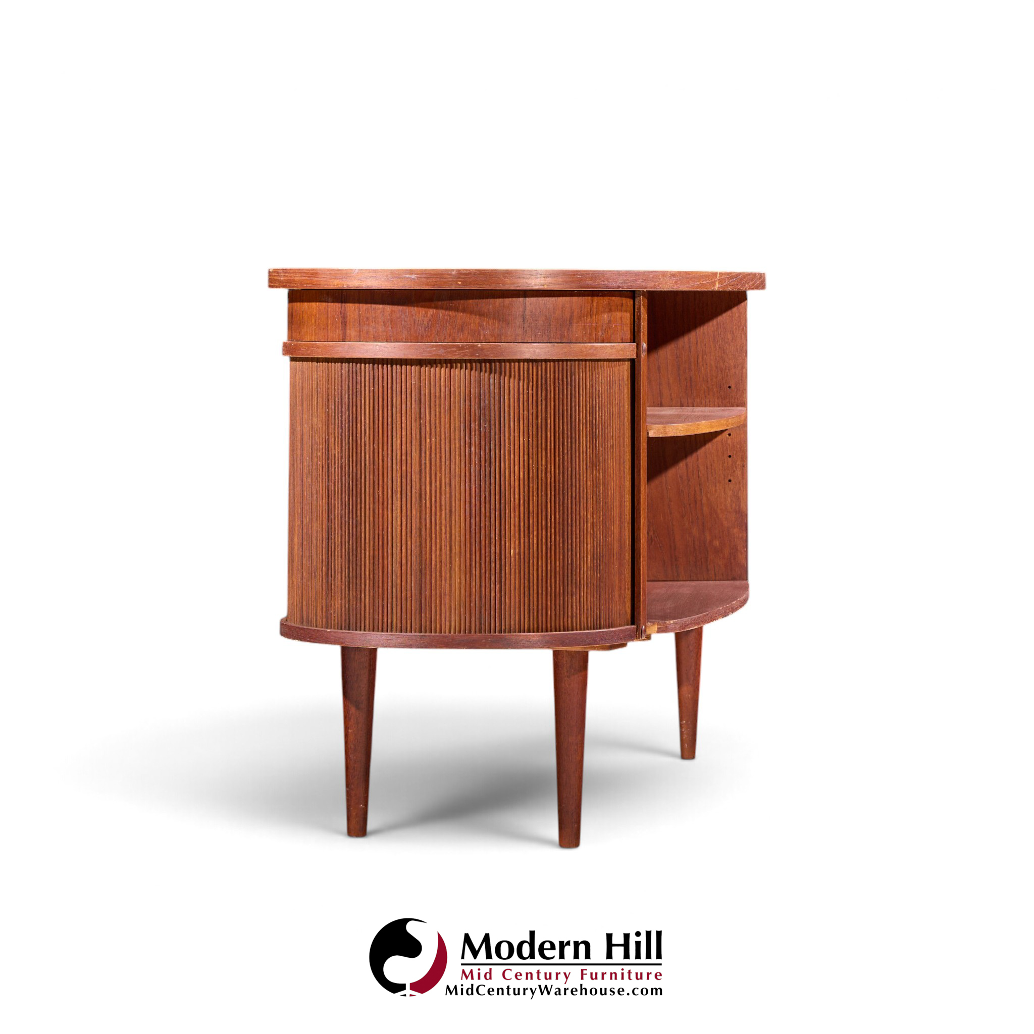 kai kristiansen for feldballes model 54 mid century danish teak tambour door desk