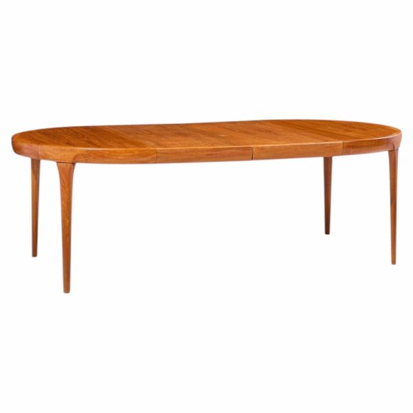 kofod larsen for faarup møbelfabrik mid century danish teak expanding dining table with 2 leaves